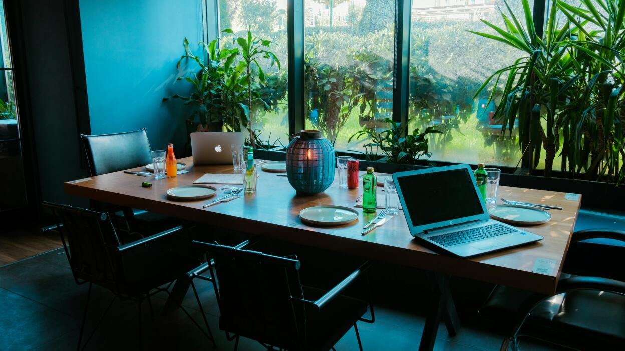Laptop on desk