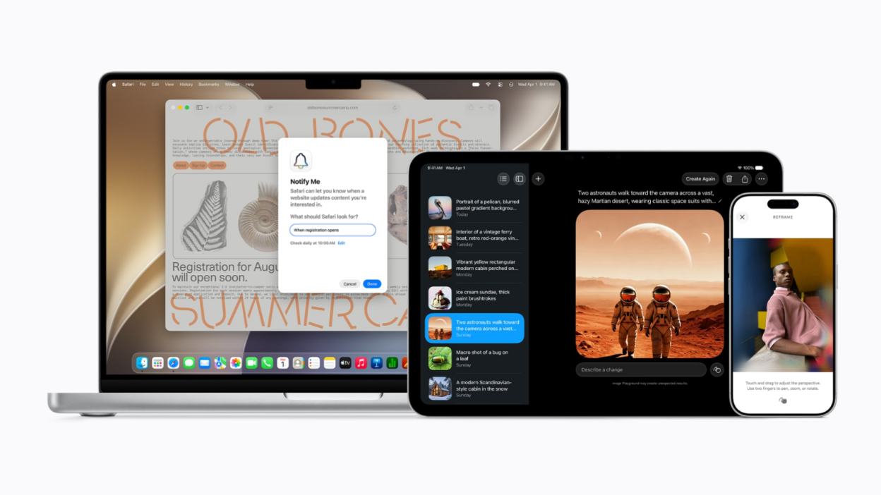 apple intelligence features on various apple devices