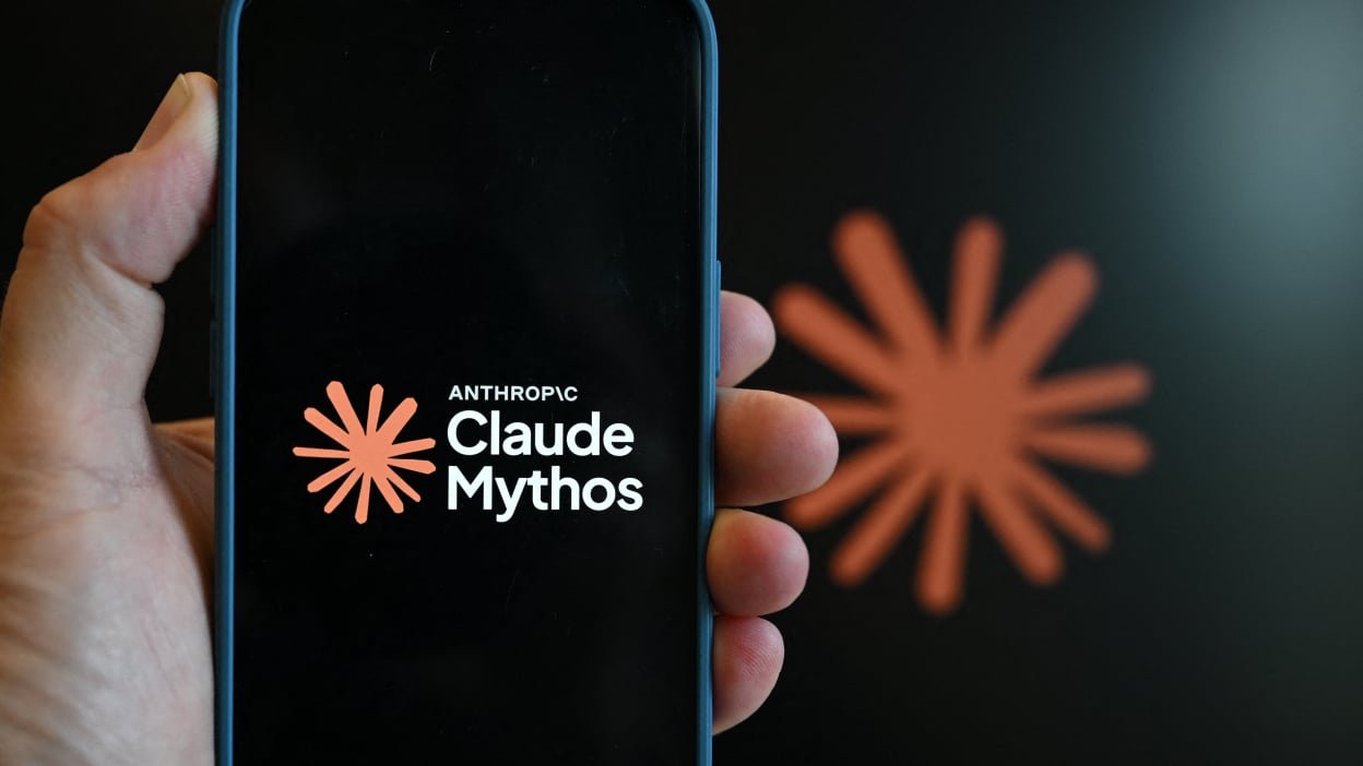 Anthropic Claude Mythos logo on smartphone