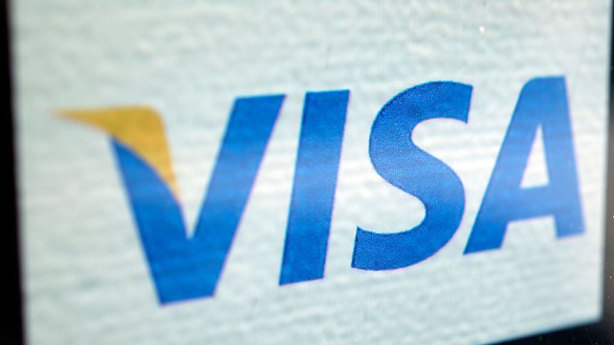 Visa logo on white background