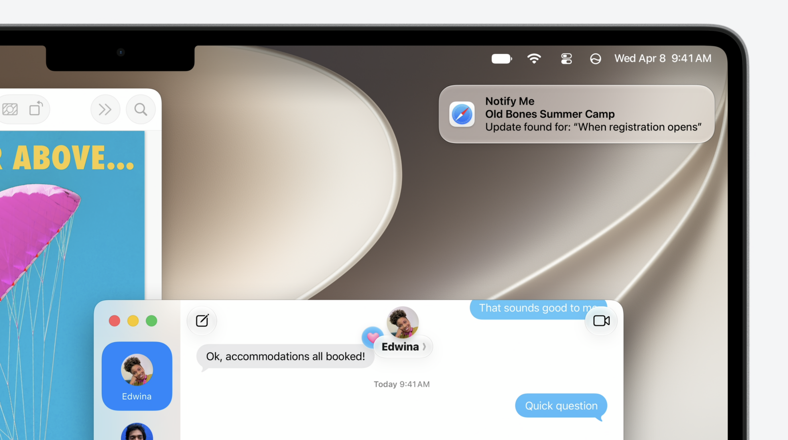 A Notify Me notification on a MacBook