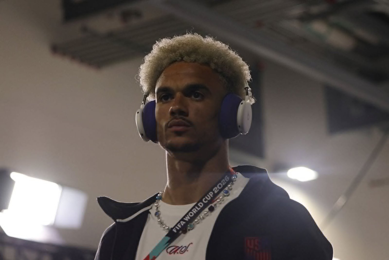 antonee robinson wearing beats headphones